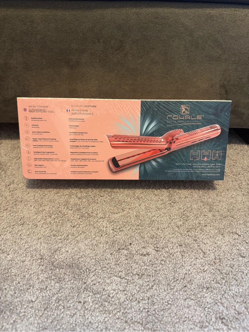 Rose Gold Infra-Titanium Hair Straightening Iron